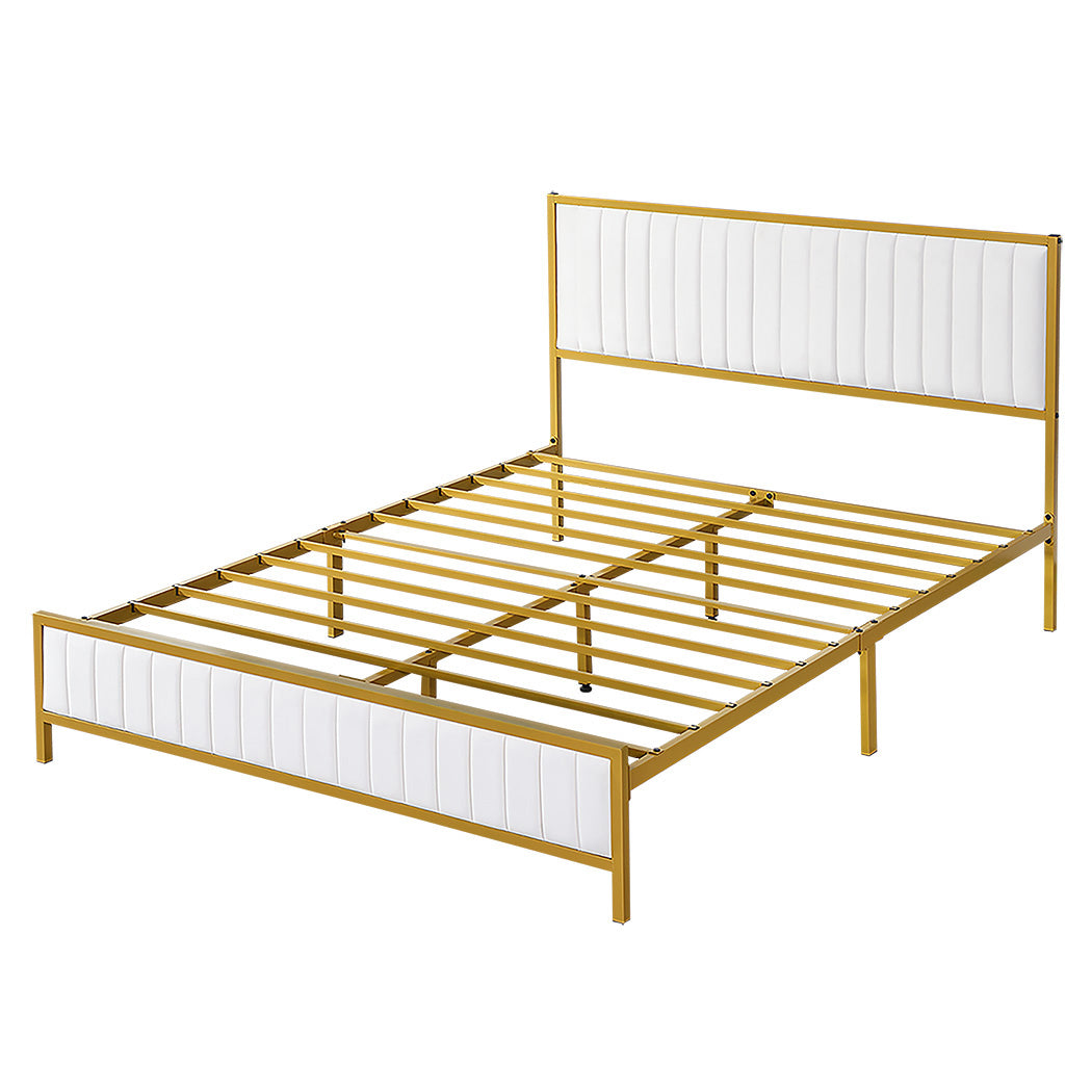 White Metal Bed Frame – Modern Style