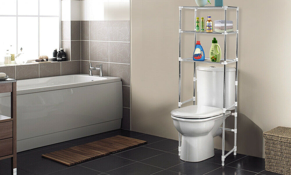 Over Toilet Storage Shelf Rack - Bath Shelf and Organizer for Bathroom Storage - Levede