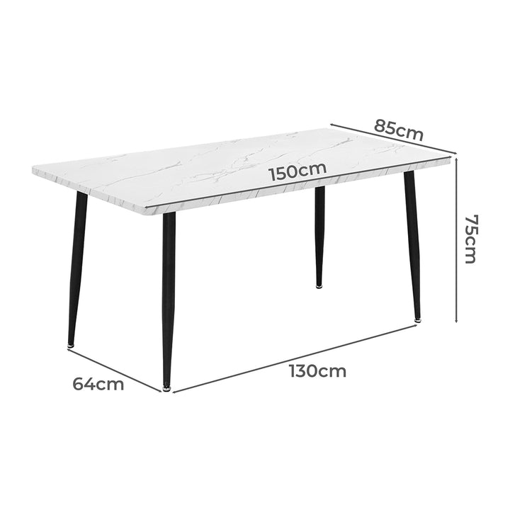 Levede Steel Dining Table for 4-6 Seaters, 150cm Length - Levede