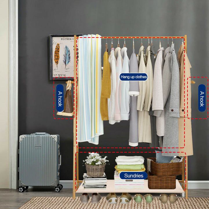 Levede Clothes Rack Wooden Wardrobe - Levede