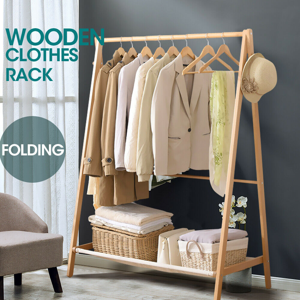 Levede Clothes Rack Wooden Wardrobe - Levede