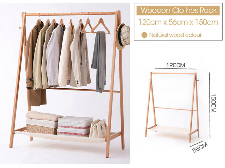 Levede Clothes Rack Wooden Wardrobe - Levede