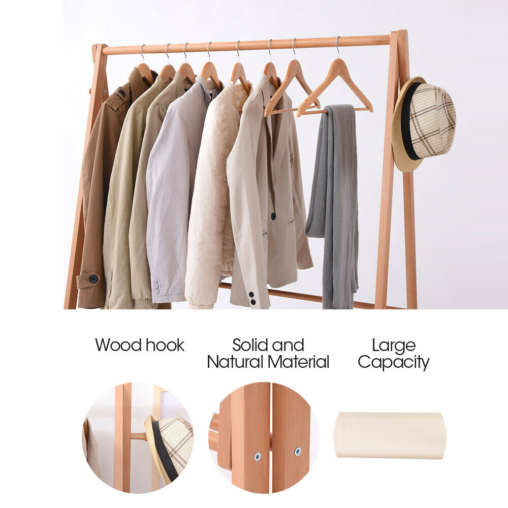 Levede Clothes Rack Wooden Wardrobe - Levede