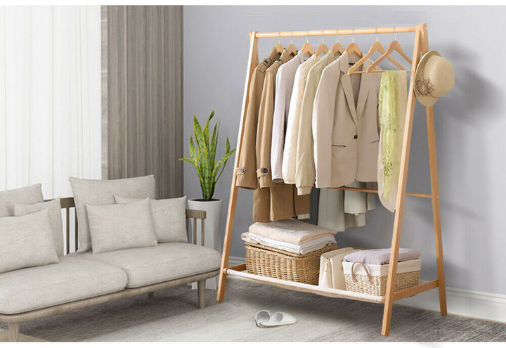 Levede Clothes Rack Wooden Wardrobe - Levede