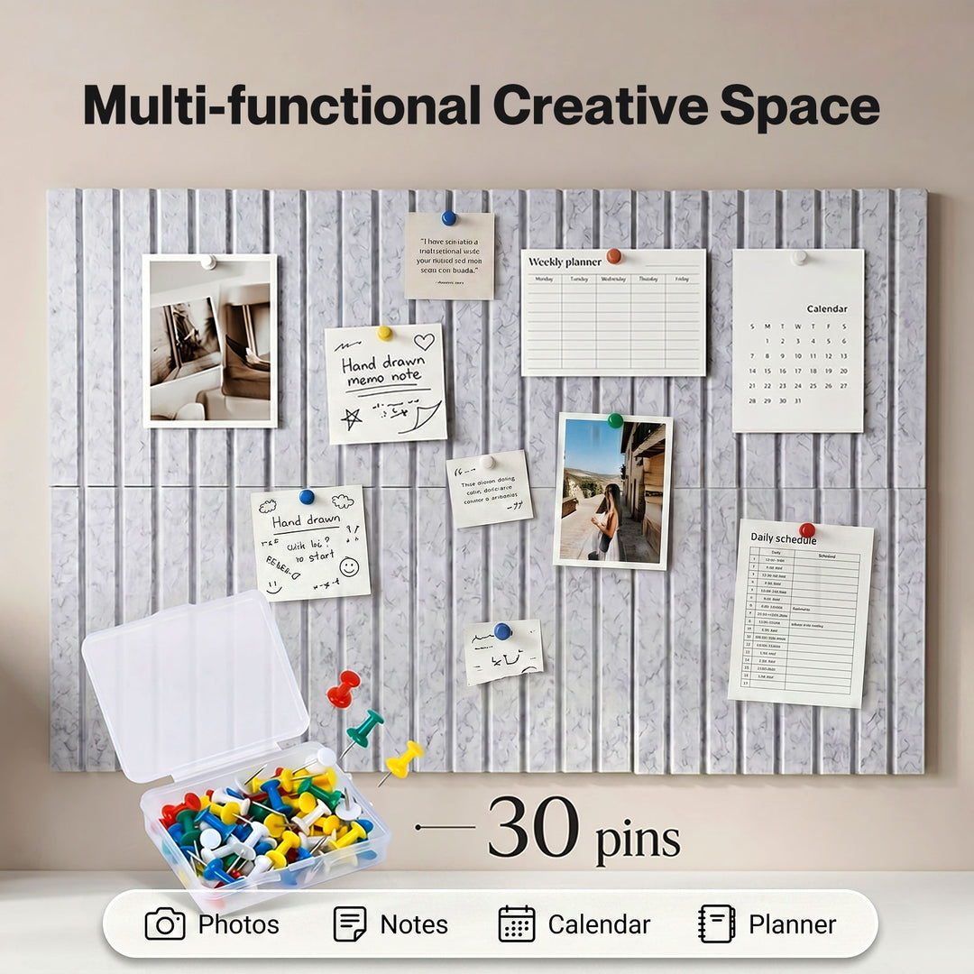 Cork Boards Alternative Photo Display Board 6 Pcs 30cmx30cm Coustic Grey