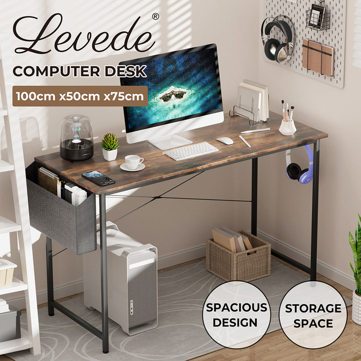 Levede Computer Desk Study Table with Storage - Levede