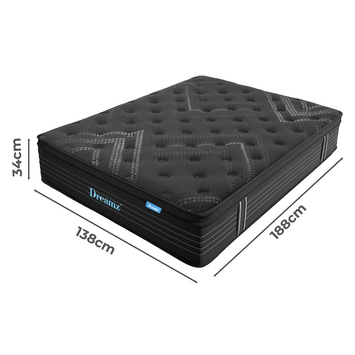 Spring Mattress Bed Pocket Egg Crate Foam Medium Firm Single Size 34cm