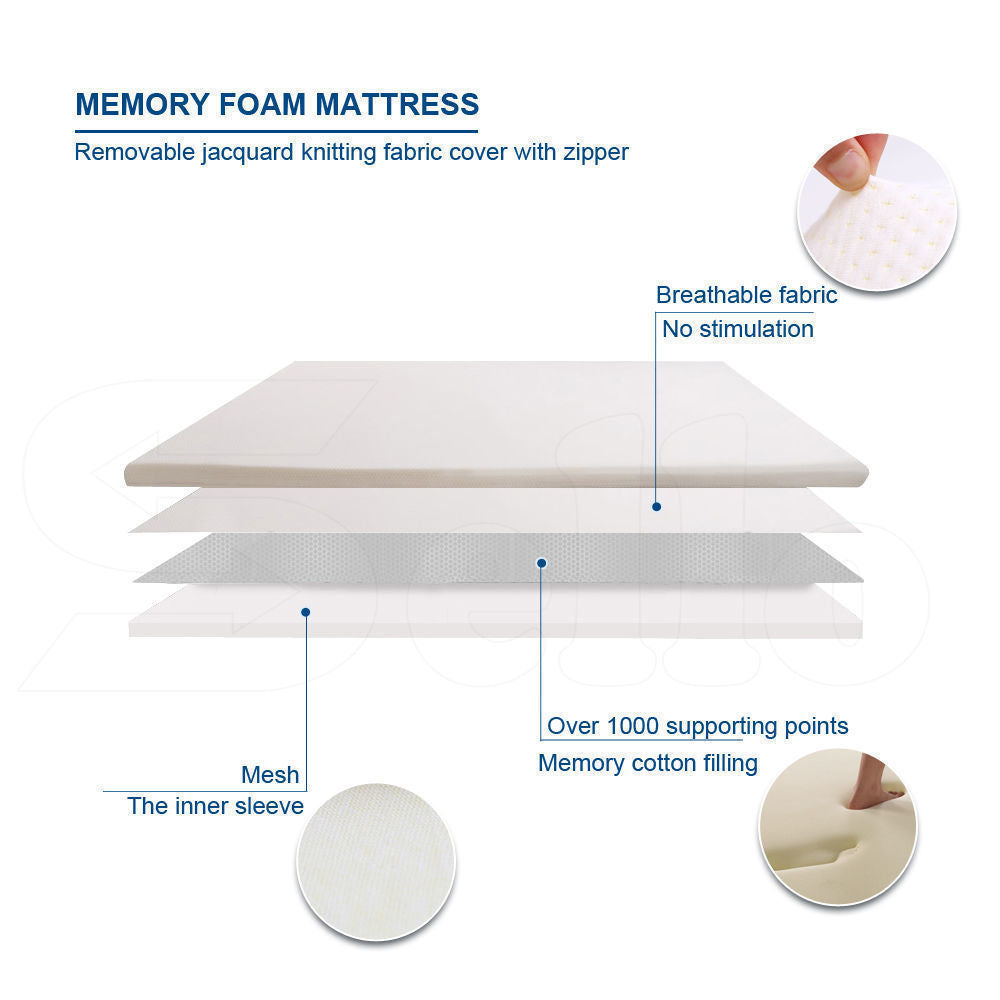 DreamZ 7cm Memory Foam Bed Mattress Queen