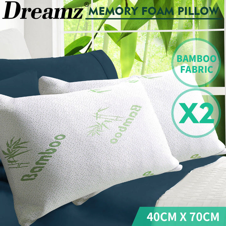 DreamZ 2x Memory Foam Pillow Bamboo - Levede