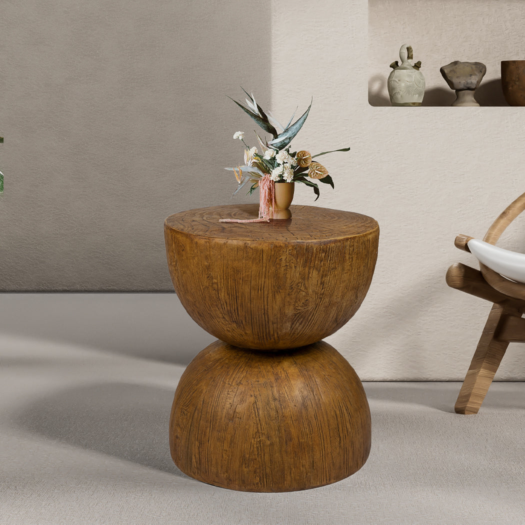 Flower Levede Side Table Terrazzo Round Oak 