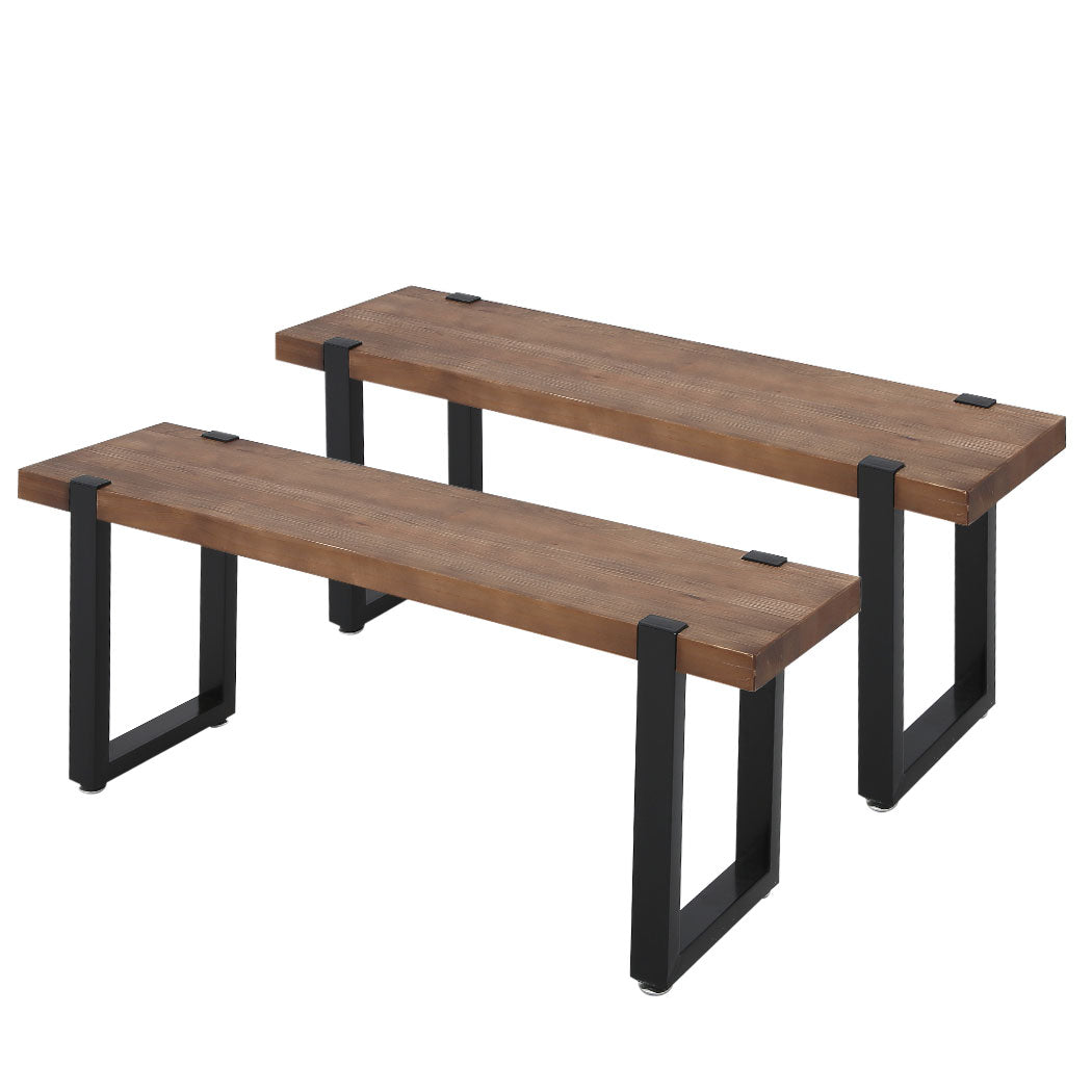 Levede 2x Dining Bench Chairs Wooden 115cm - Levede