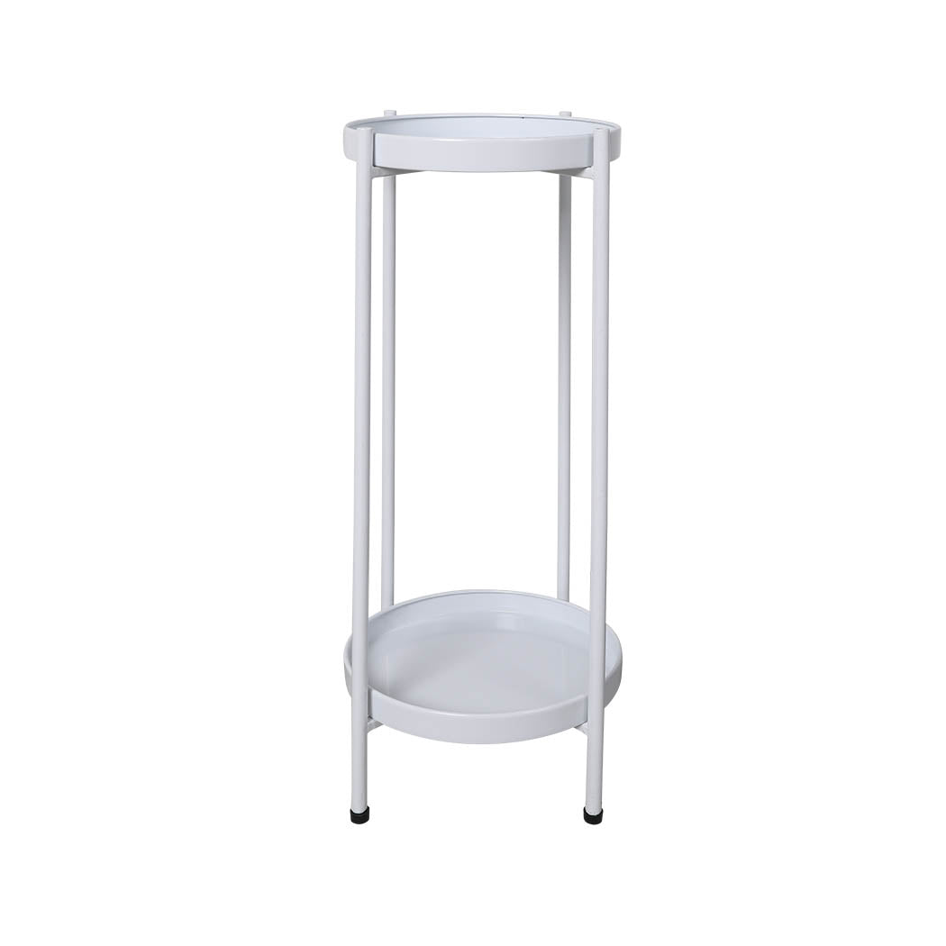 Levede 2 Tiers Plant Stand Outdoor Indoor White Large-1831592826371182592