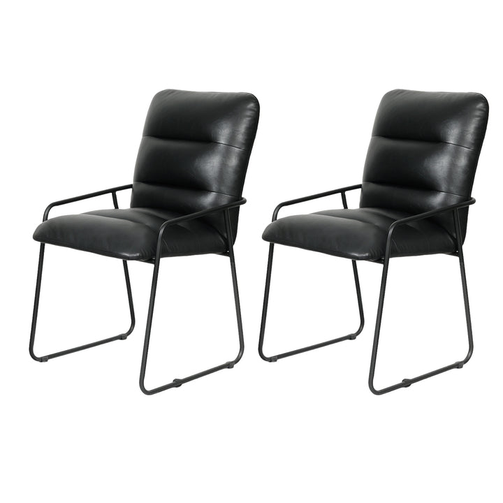 2x PU Dining Chair Metal Frame Modern Kitchen  Industrial Accent Chair