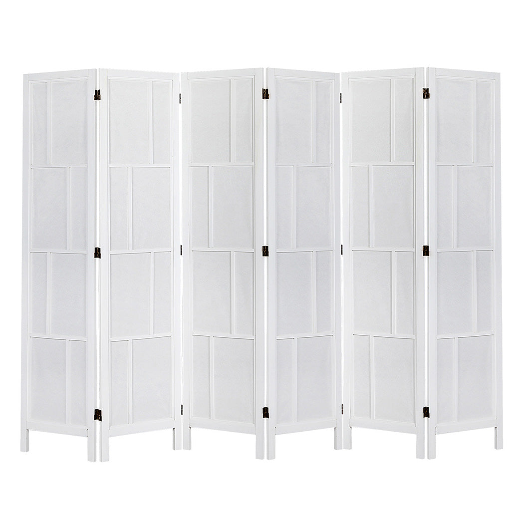 6 Panel Room Divider Folding Partition Freestanding Screen Wooden