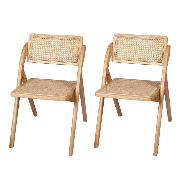 Levede 2X Foldable Accent Rattan Dining Chairs - Levede