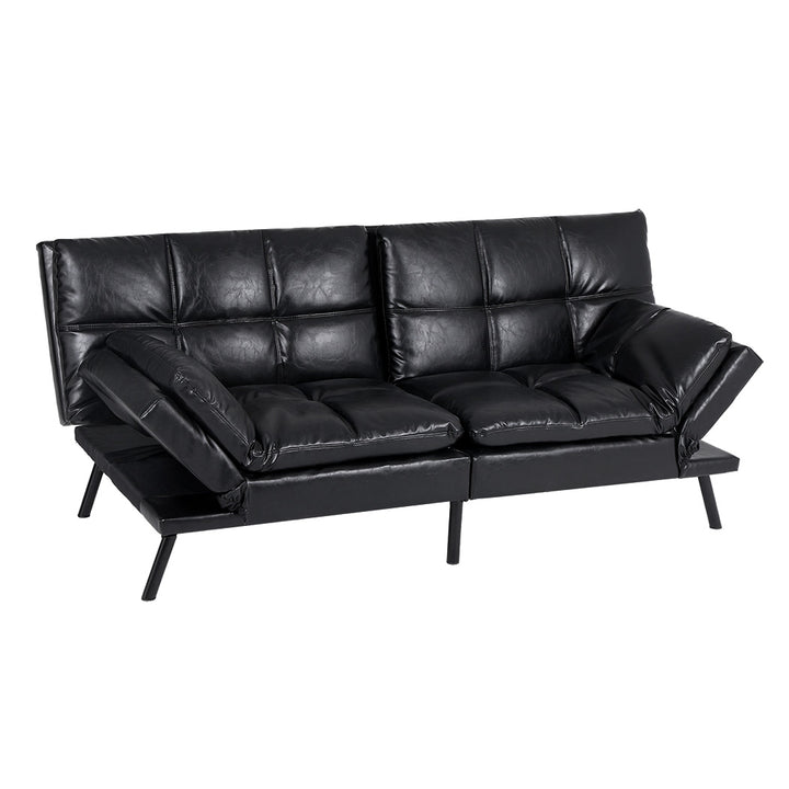 Sofa Bed Futon Recliner Lounge Couch Convertible PU Leather 3 Seater