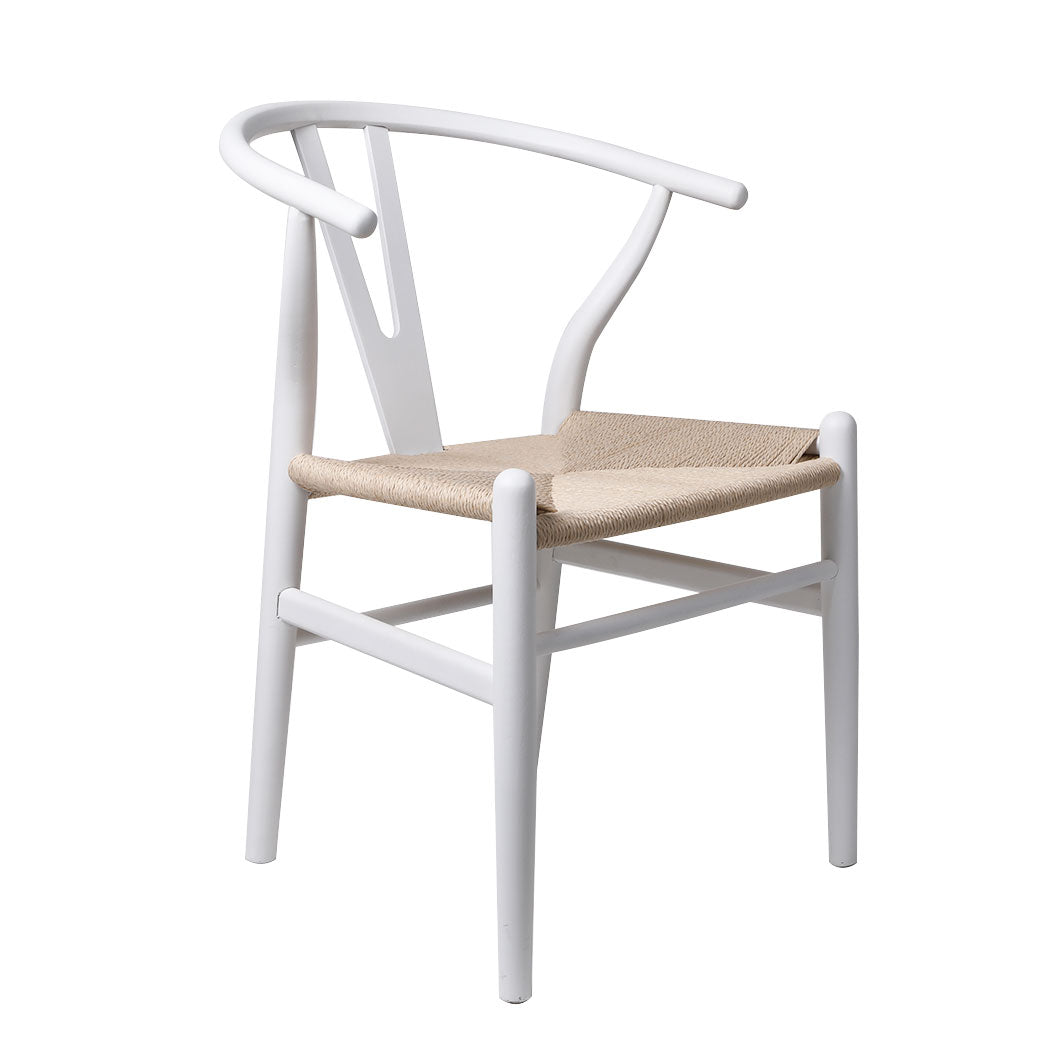 White Wishbone Chair x 2 - Levede