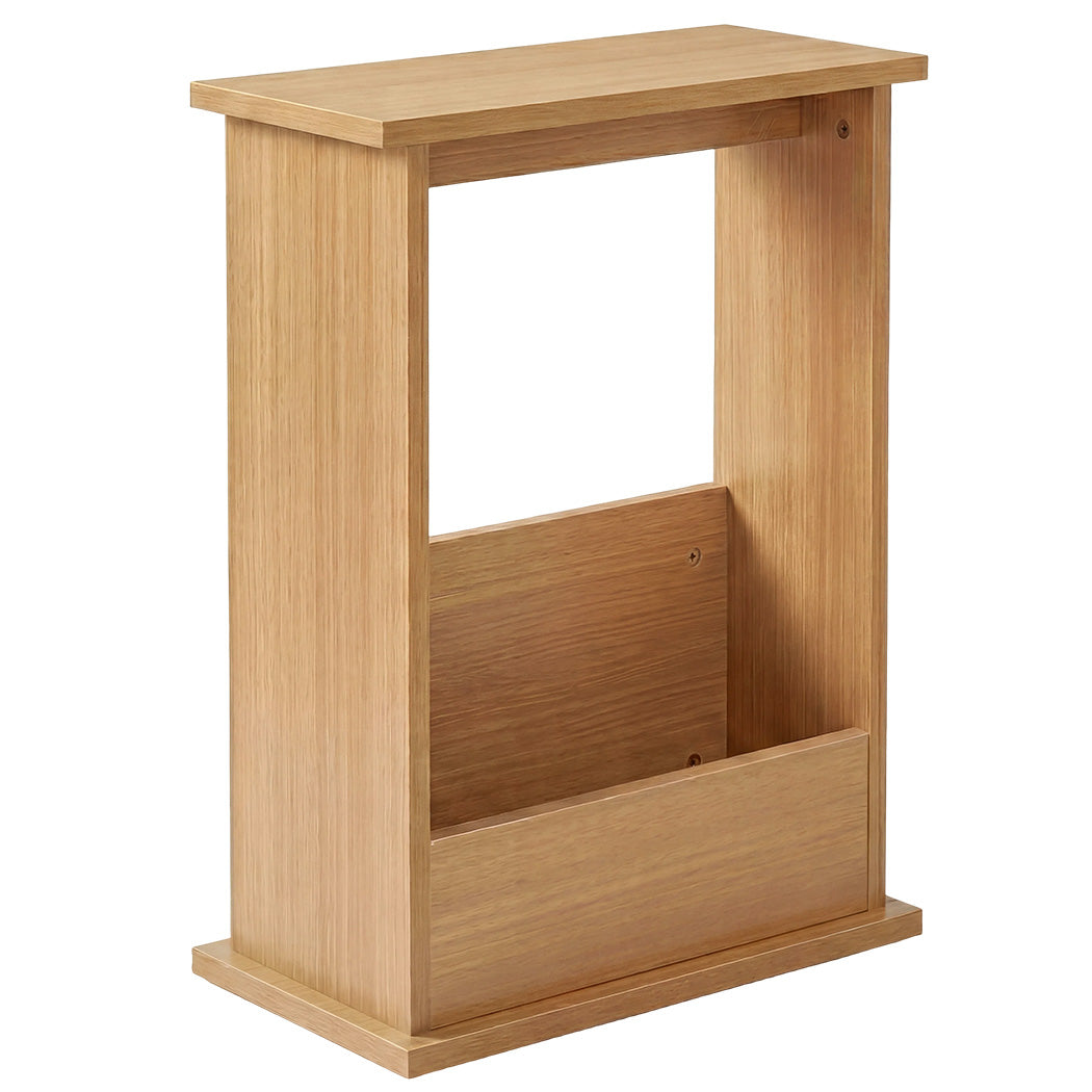 Levede Slim Side Table Magazine Rack Narrow Sofa End Table Storage Living Room