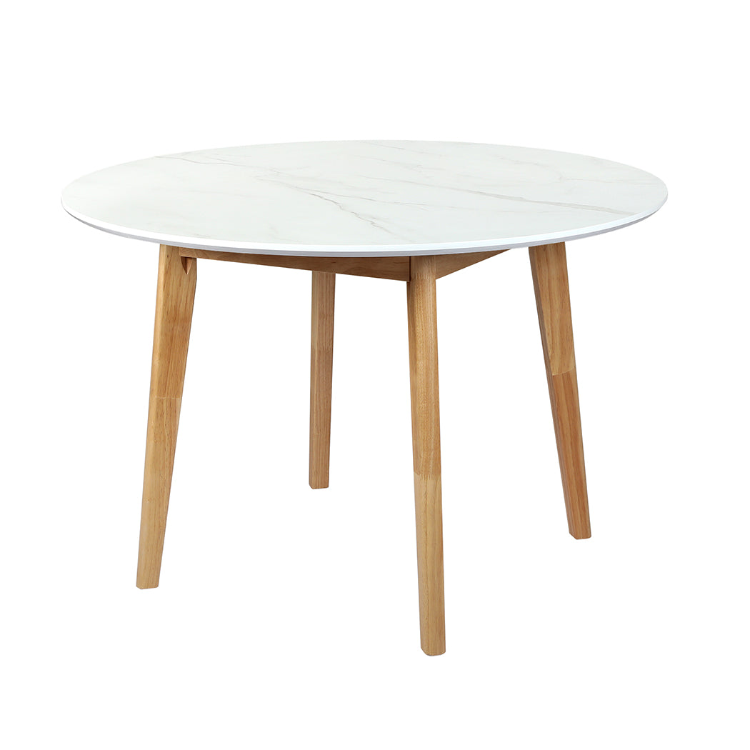 Levede Dining Table Round Rubberwood Base 120cm White 120 CM-1843791407437975552