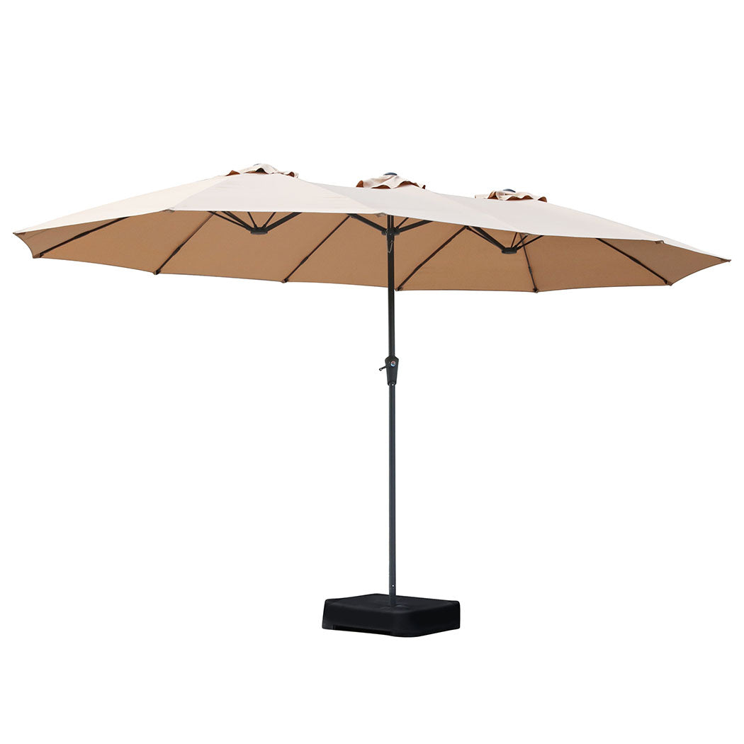 Patio Umbrella Twin Outdoor Garden Pool Sun Shade Stand Double-Sided