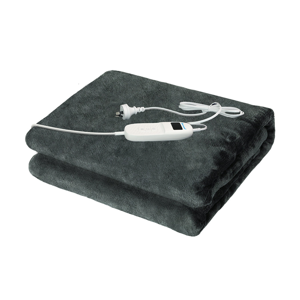 DreamZ Electric Throw Blanket Heated Timer Bedding Washable Warm Winter - Levede