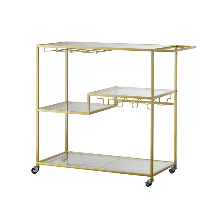 Levede Bar Cart Gold Drinks Serving Trolley 4 Tier - Levede