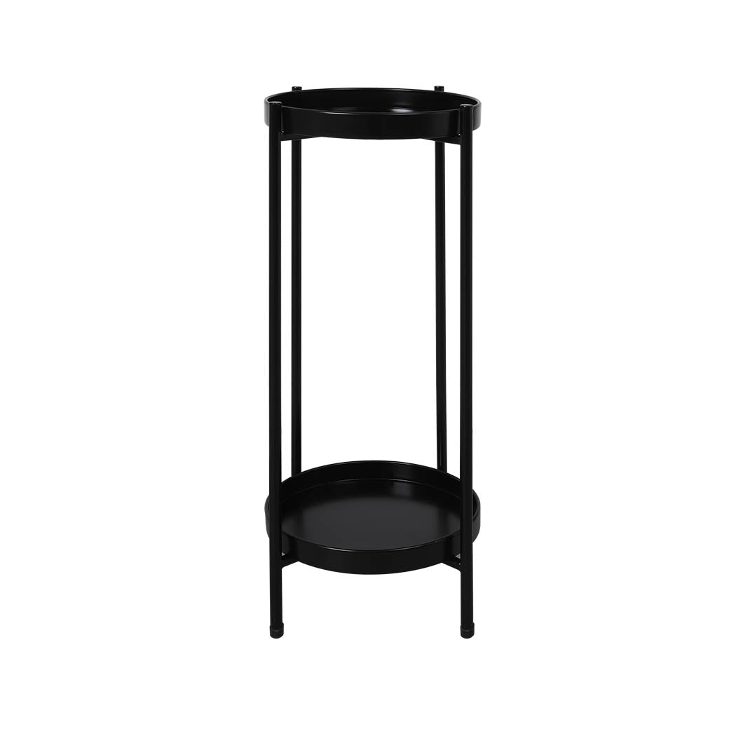 Levede 2 Tier Plant Stand Outdoor Indoor Black Large-1843791314341203968