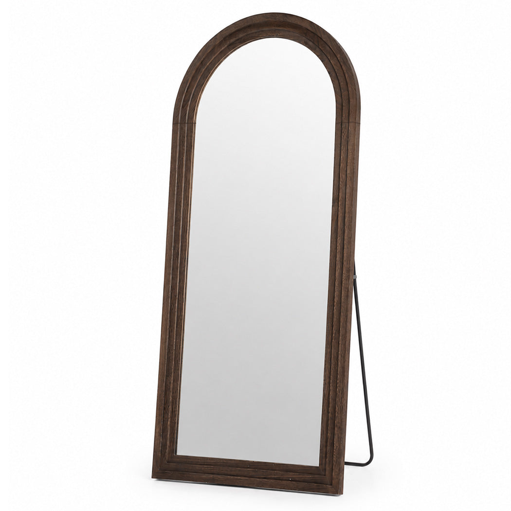 Mirror Full Length 4mm Tempered Glass Stand Lean Mount Bedroom Brown