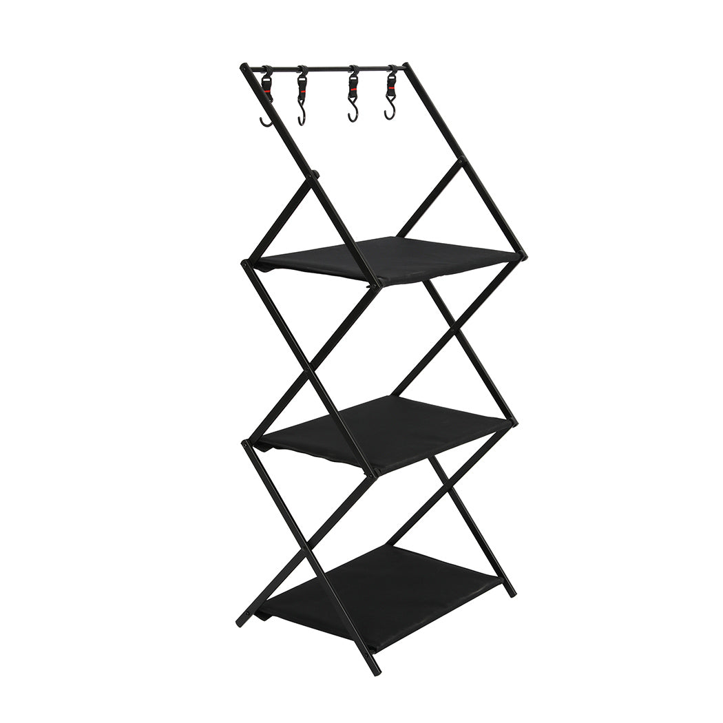 Levede Foldable Camping Storage Shelves with Hooks - Levede