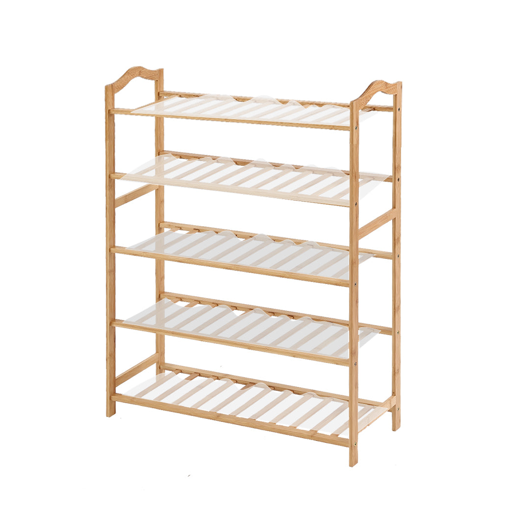 Levede Bamboo Shoe Rack Storage - 5 Tiers Wooden Organizer - Levede