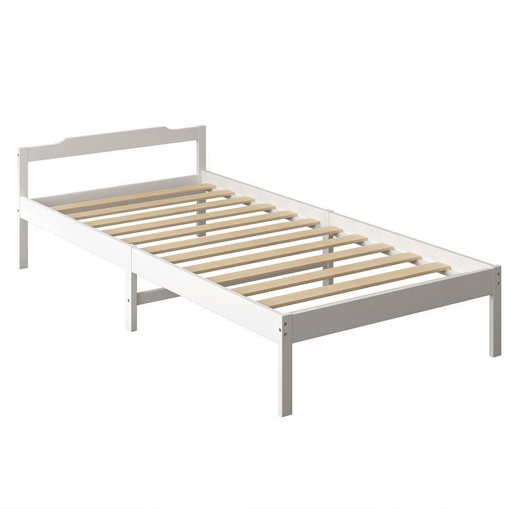 Levede Wooden Bed Frame - White - Levede