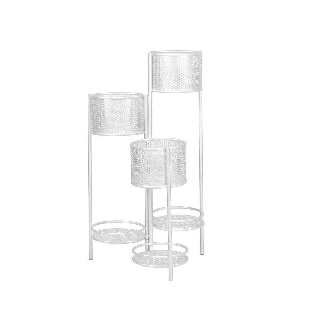 Levede 6 Tier Plant Stand Swivel Outdoor White-1831592751364444160