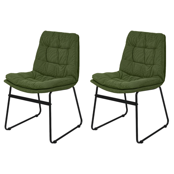 2x Dining Chairs Industrial Soft Corduroy Kitchen Padded Seat