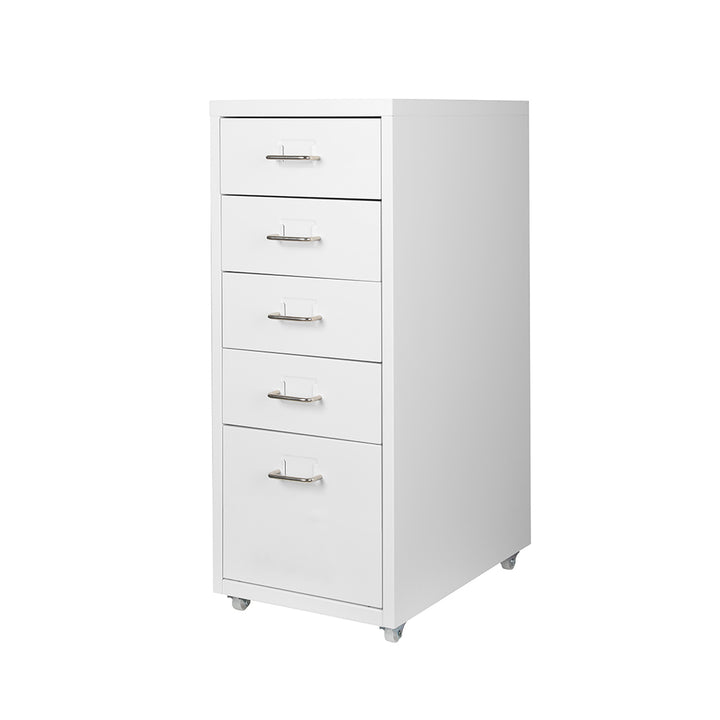 Levede 5 Drawer Office Cabinet Drawers White-1831592716337811456