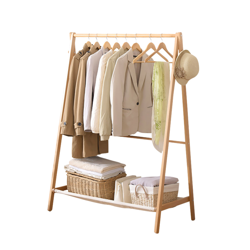 Levede Clothes Rack Wooden Wardrobe - Levede