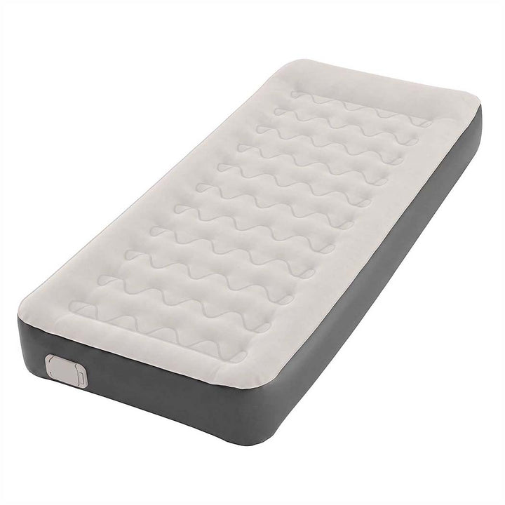 Inflatable Mattress TPU Air Bed with Pillow Pump Camping Single Grey