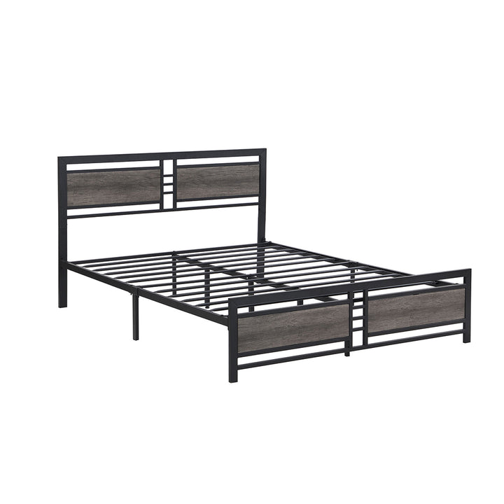 Levede Queen Bed Frame Metal Mattress Dark Grey - Levede