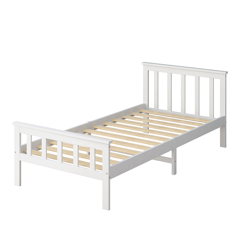 Levede White Wooden Bed Frame - Levede