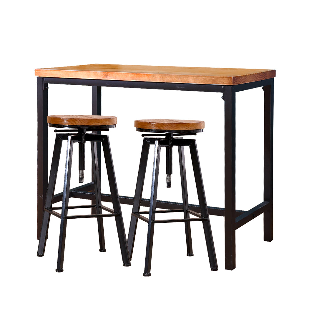 Levede Industrial Bar Table and Barstools Set - Levede