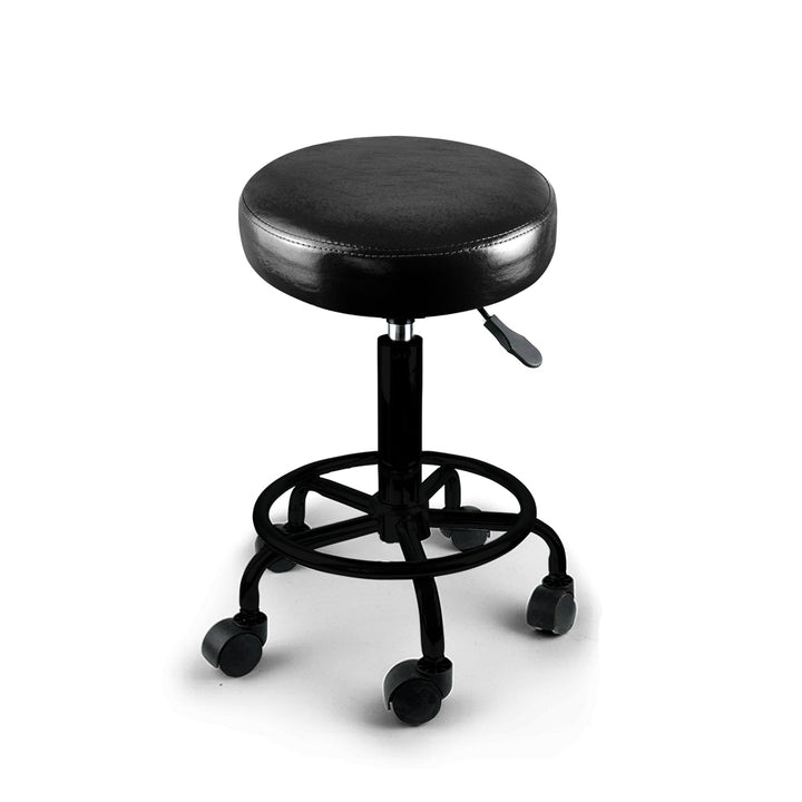 Levede Salon Stool Swivel Bar Stools Black with Black Stand-1843791305059209216