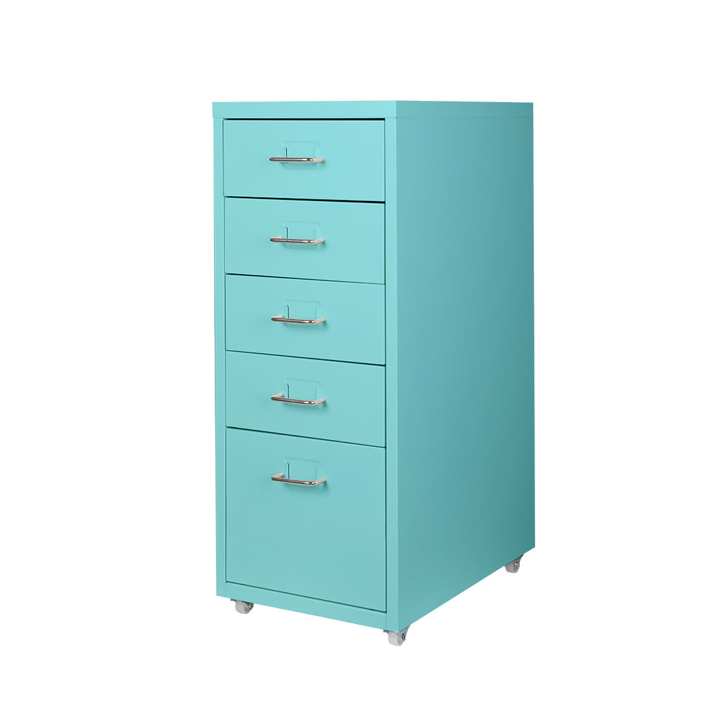 Levede 5 Drawer Office Cabinet Drawers Turquoise-1831592657135210496