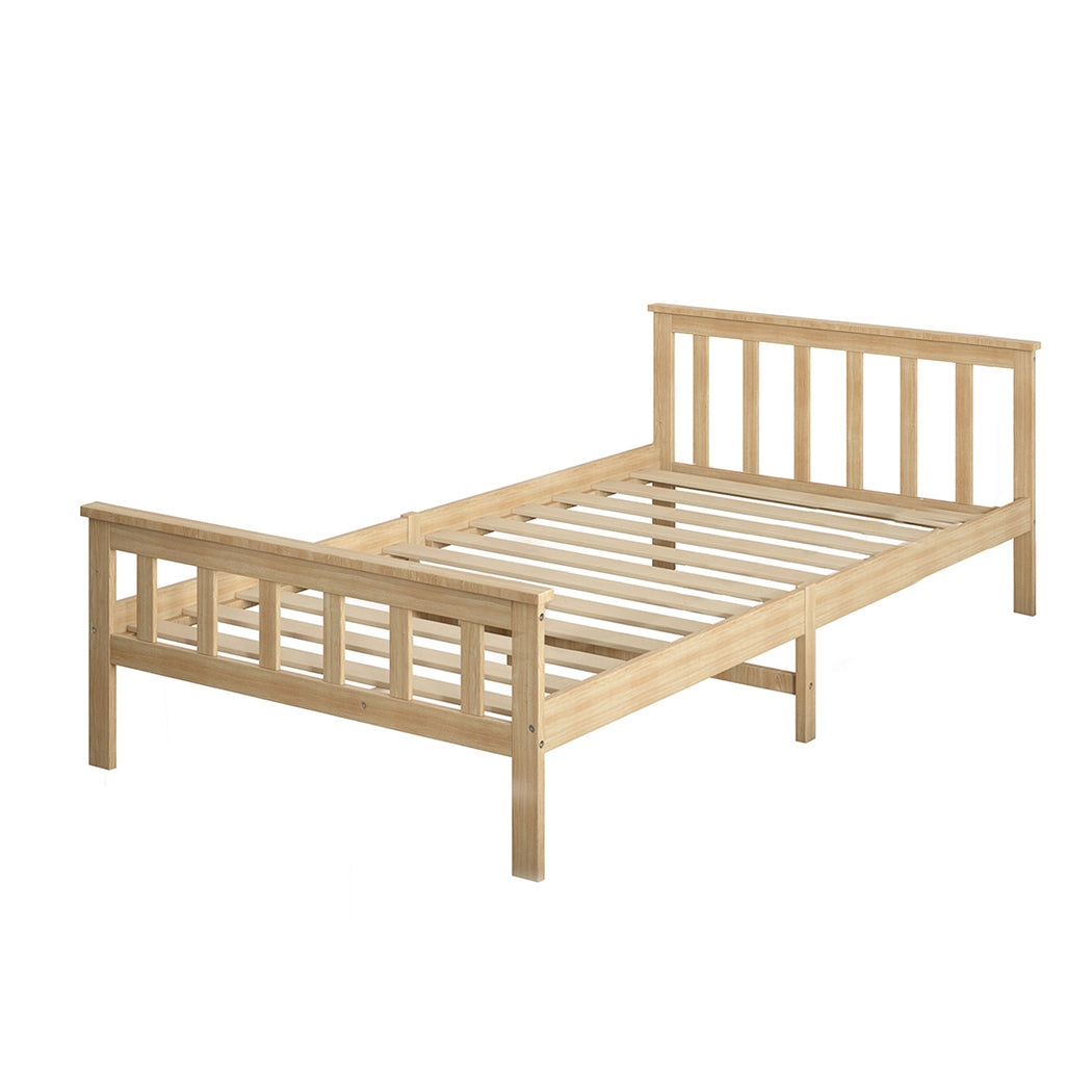 Levede Wooden King Single Bed Frame Nature Natural-1831592597785808896