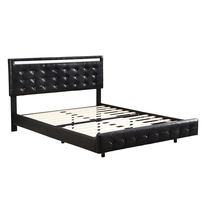 Levede Floating Bed Frame with Headboard and LED Lights Mattress Base - Levede