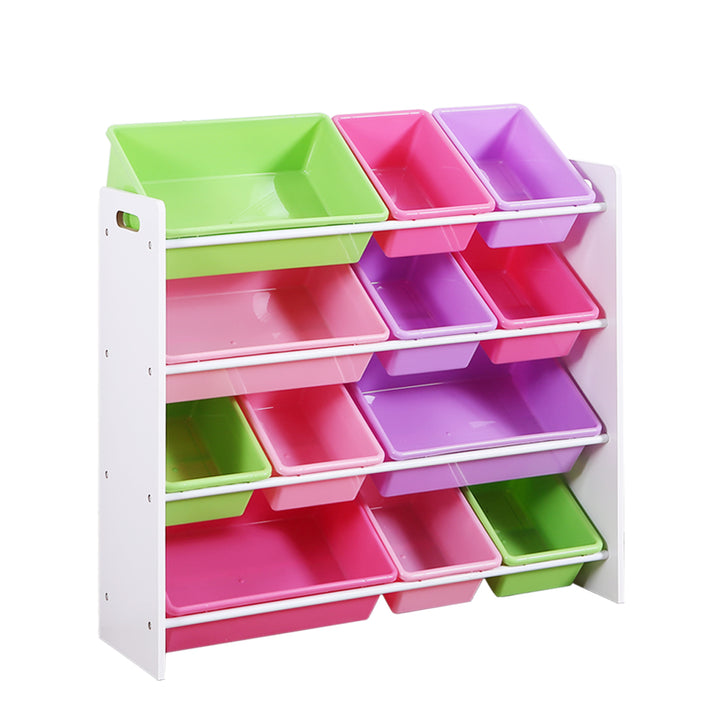 Levede Kids Toy Box Bookshelf with 12 Bins for Organizing Toys and Books - Levede