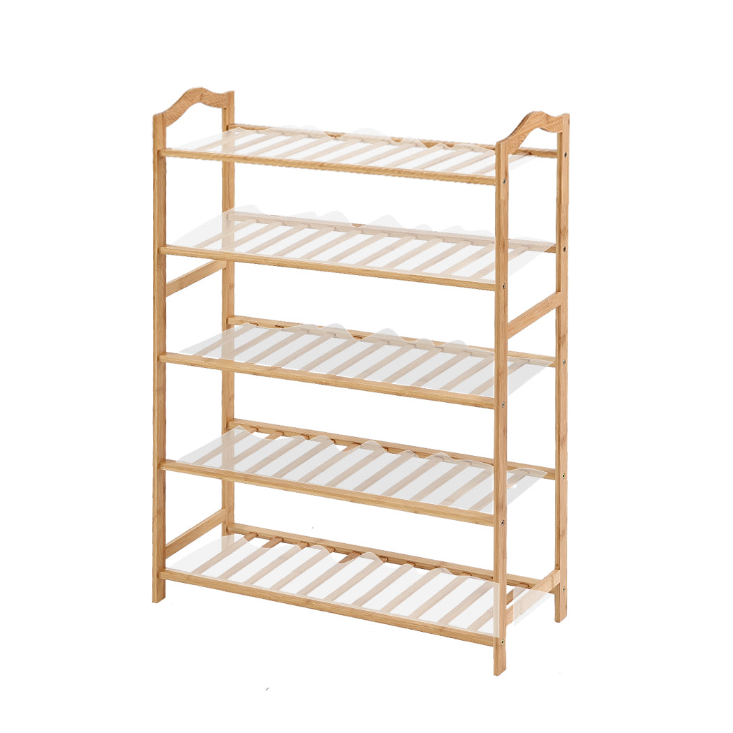 Levede Bamboo Shoe Rack Storage - 5 Tiers Wooden Organizer - Levede