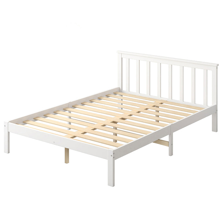 Levede Wooden Bed Frame Full White - Levede