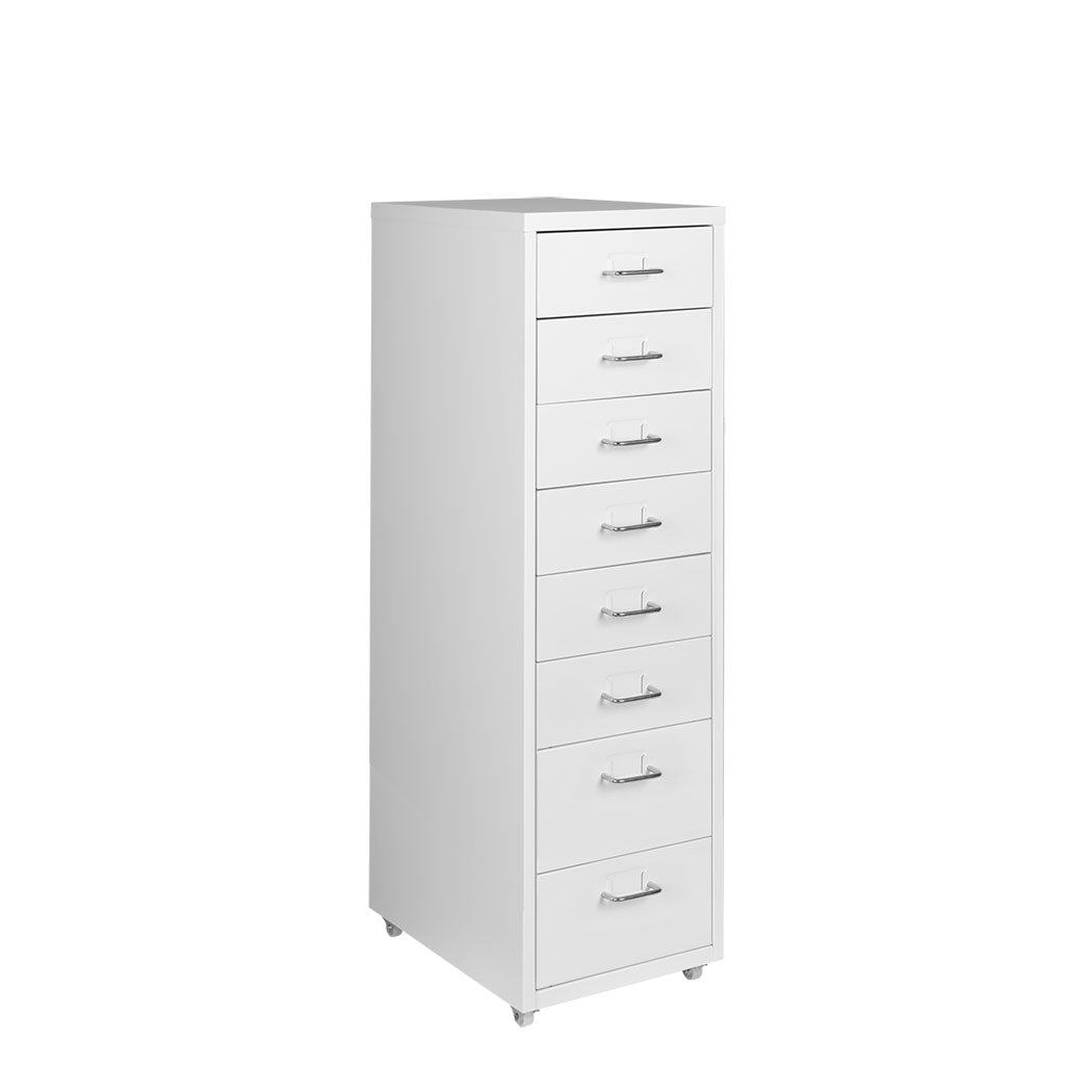 Levede Office Cabinet 8 Drawer Drawers White-1831592578777223168