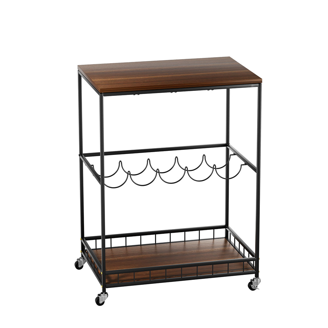 Levede Wooden Bar Cart Drinks Trolley 3 Tire - Levede