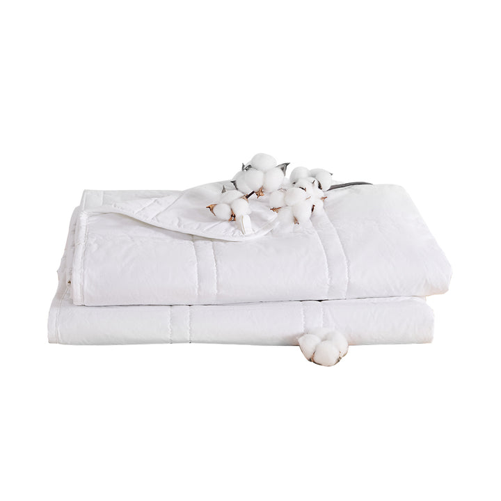 Dreamz Weighted Blanket Summer Cotton White Double and Single - Levede