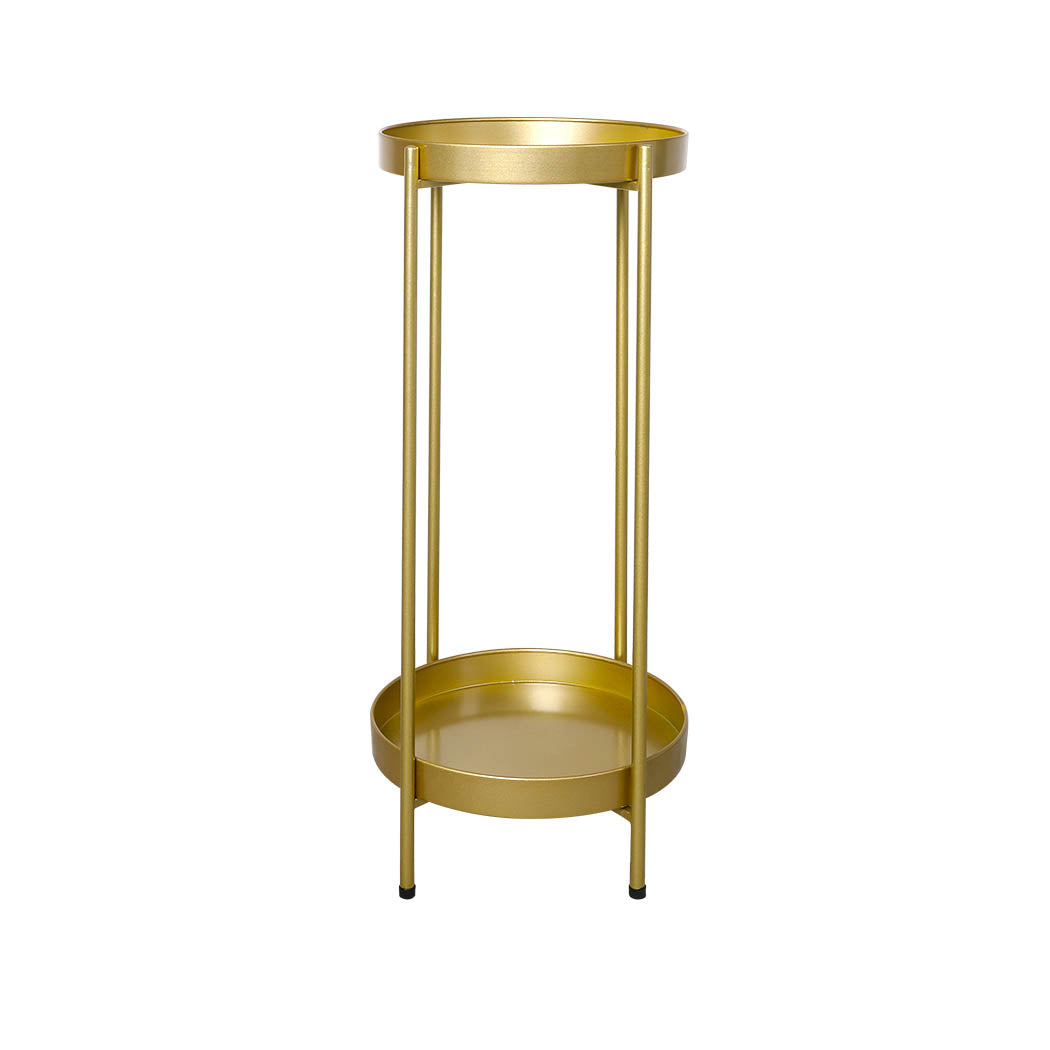 Levede 2 Tier Plant Stand Outdoor Indoor Gold Large-1831592826236964864